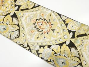 アンティーク　花更紗模様織り出し袋帯（着用可）